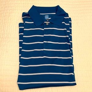 Golf shirt. PGA Tour Airflux Golf Shirt - XL blue and white stripe